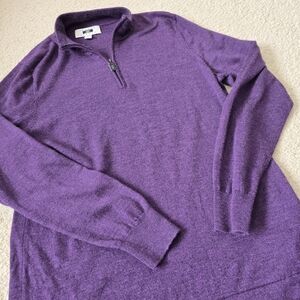 100% Merino Wool Joseph Abboud 1/4 Zip Sweater Size Large